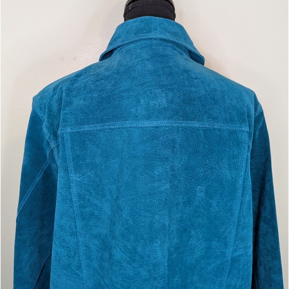 VTG Suede Dadcore Eclectic Grandma Coastal Cowgirl Preppy Chore Shacket LG - Picture 7 of 9